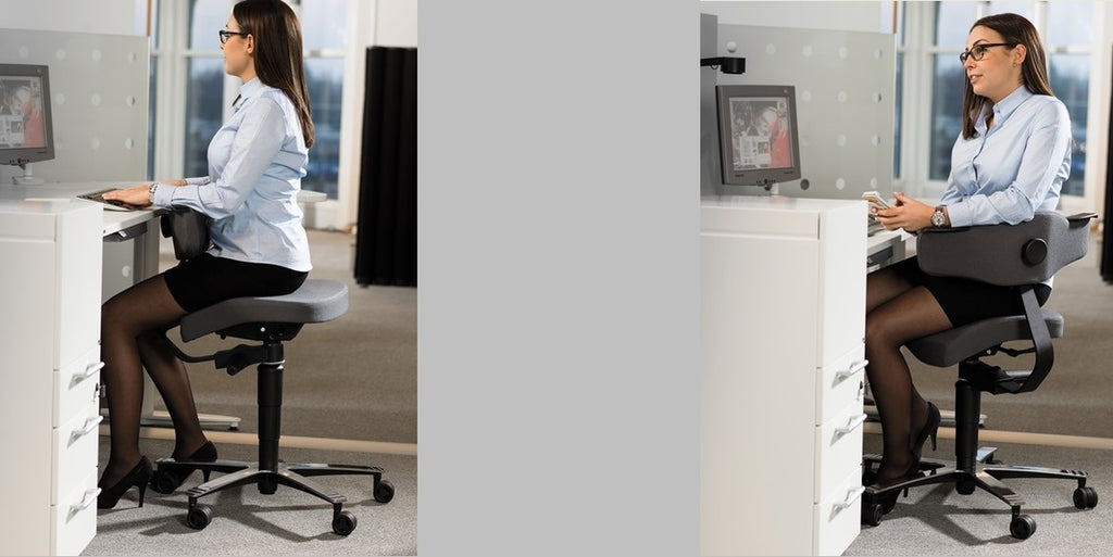 Ergonomisk kontorsstol, Sitt&Flex, 360S, svart, Offix