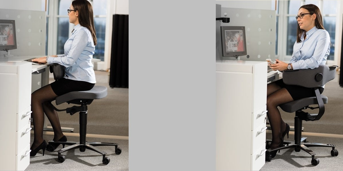 Ergonomisk kontorsstol, Sitt&Flex, 360S, svart, Offix