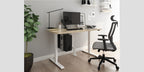 Skrivbord, höj- och sänkbart, Basic, rektangulärt, Sitt&Stå, grå, Offix