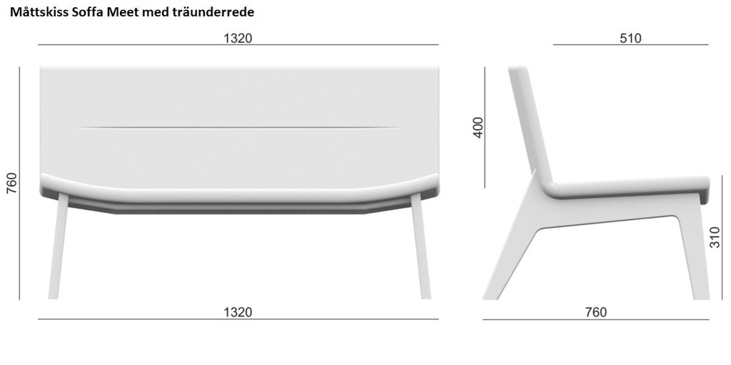 Loungesoffa, Meet, Benstativ trä, Offix