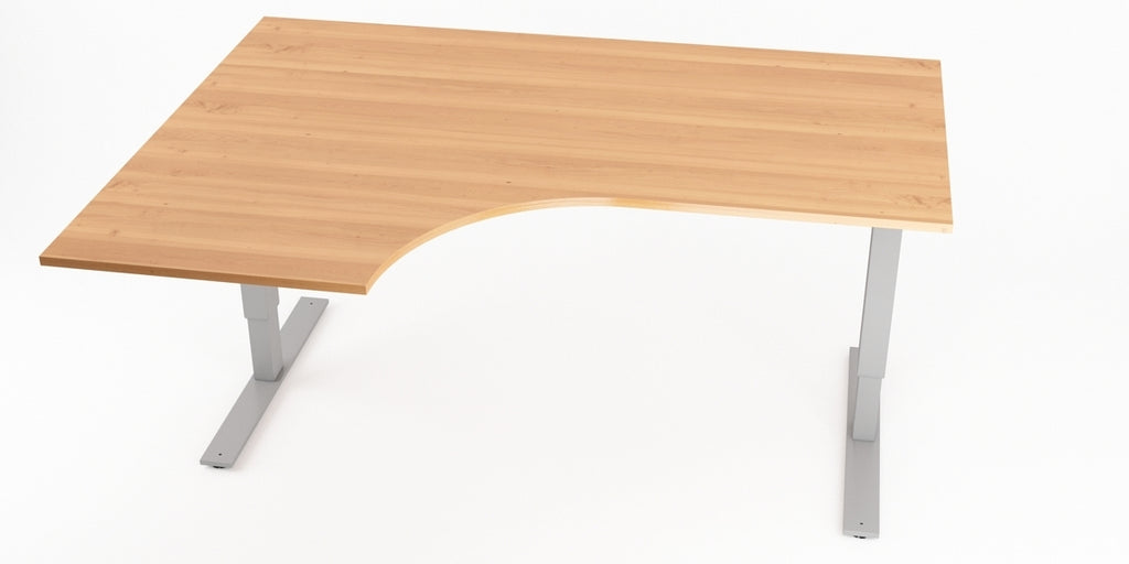 Hörnskrivbord, höj- och sänkbart, vänster, Sitt&Stå, bok, Offix