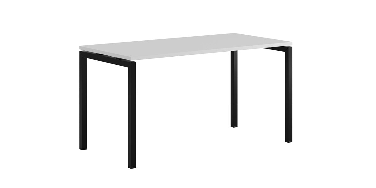 Skrivbord, rektangulärt, U-stativ, vit, Offix