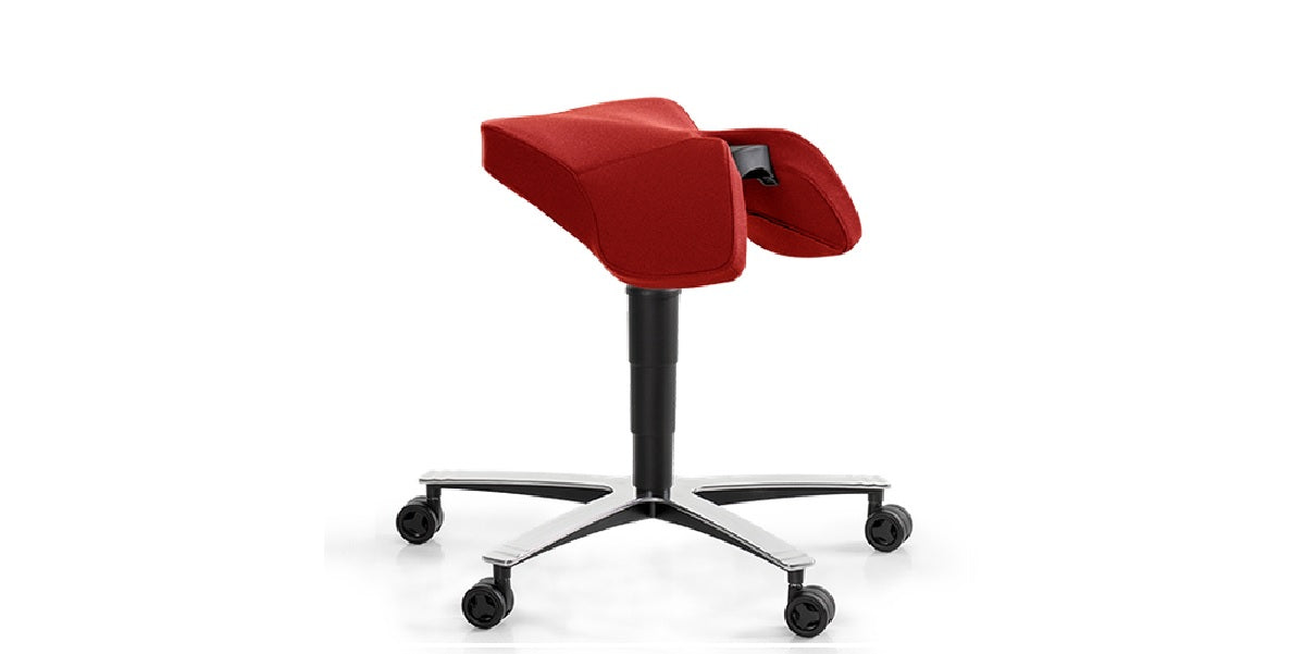 Ergonomisk kontorsstol, Sitt&Flex, Sadel, röd, Offix