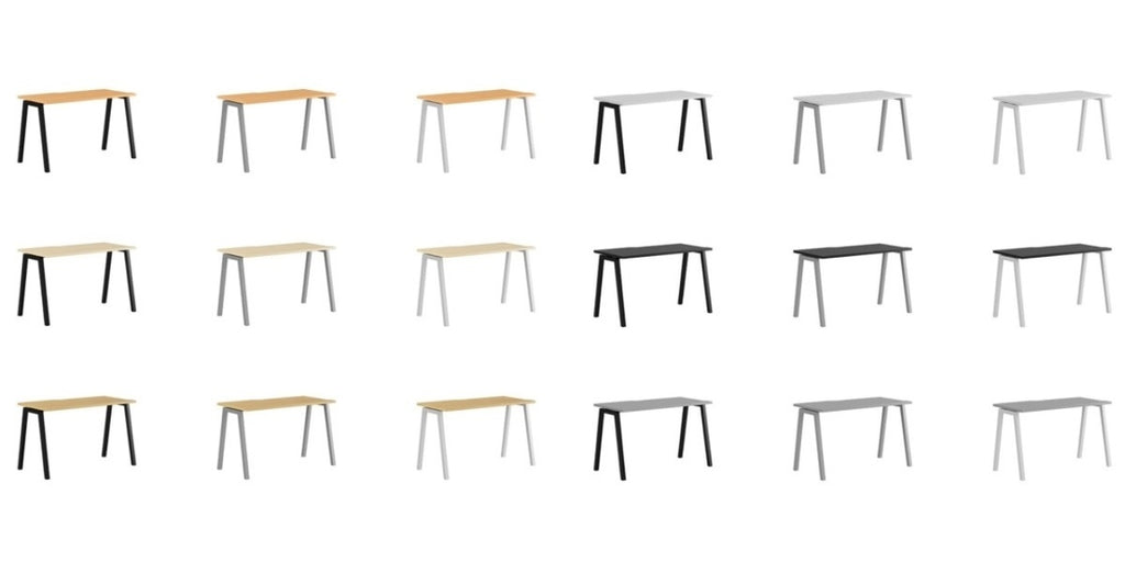 Skrivbord, rektangulärt, A-stativ, svart, Offix