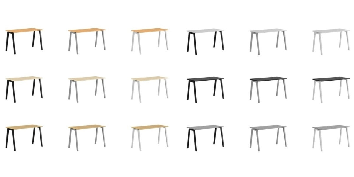 Skrivbord, rektangulärt, A-stativ, bok, Offix