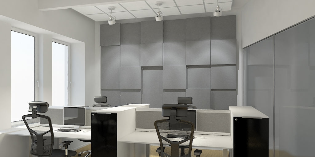 Ljudabsorbent, vägg, tyg, Offix