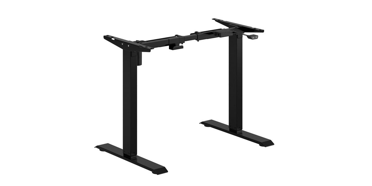 Skrivbord, höj- och sänkbart, Basic, rektangulärt, Sitt&Stå, grå, Offix