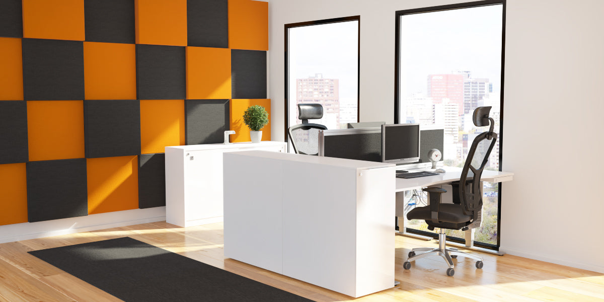 Ljudabsorbent, vägg, tyg, Offix