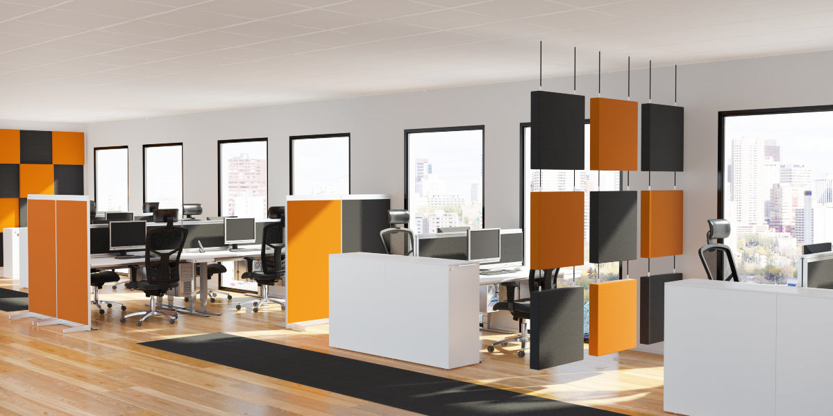 Ljudabsorbent, takhängande, fyrkantig, tyg, Offix