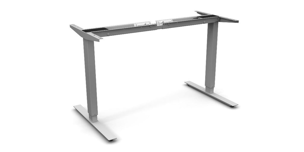 Skrivbord, höj- och sänkbart, rektangulärt, Sitt&Stå, grå, Offix