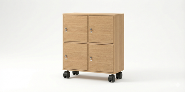 Kontorsskåp, personlig förvaring, 4 fack, ek, Offix