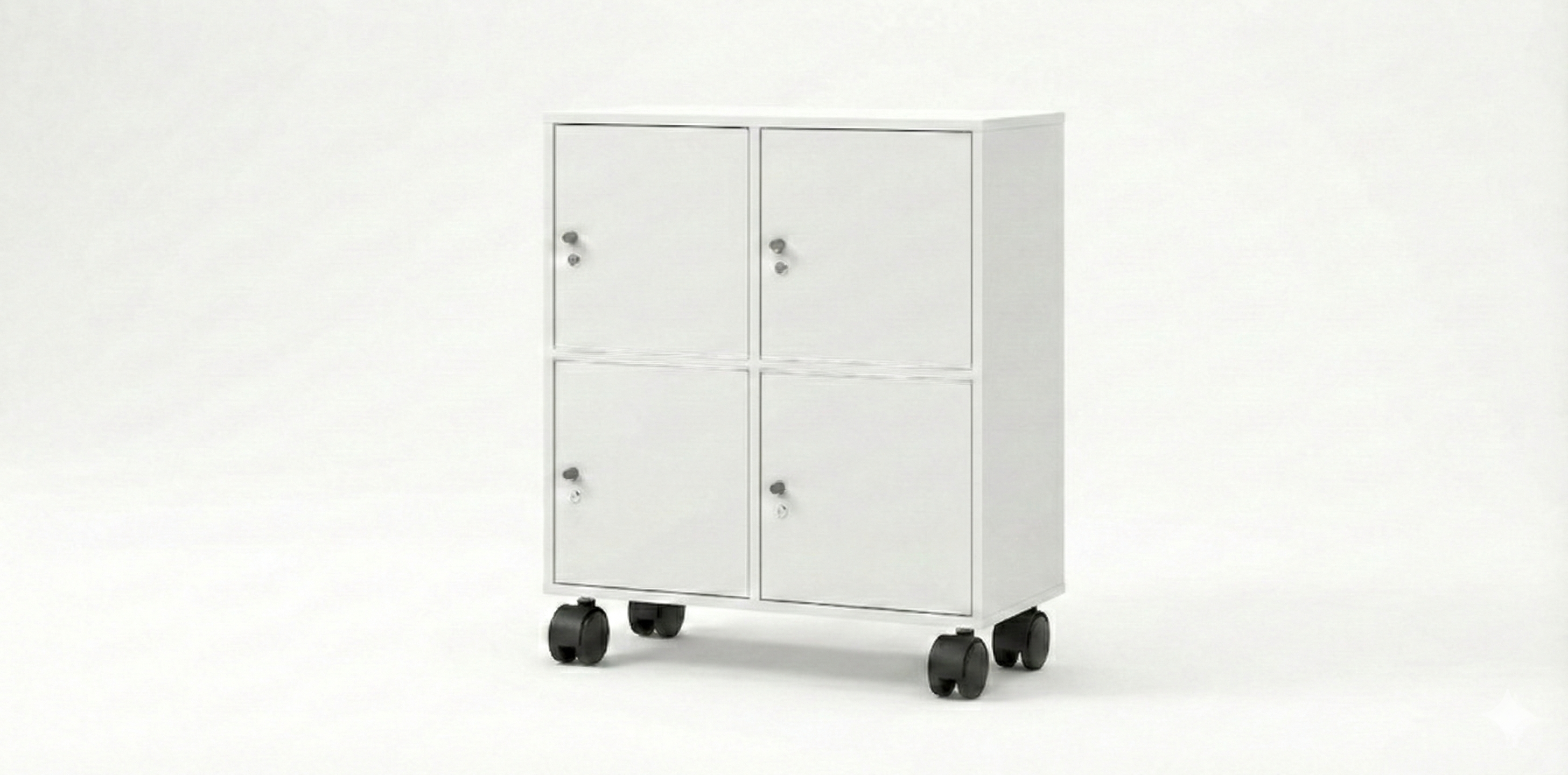 Kontorsskåp, personlig förvaring, 4 fack, vit, Offix