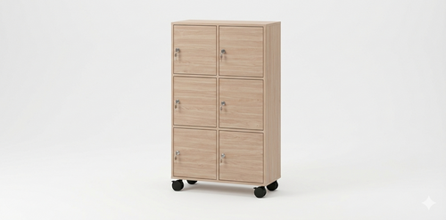 Kontorsskåp, personlig förvaring, 6 fack, ask, Offix