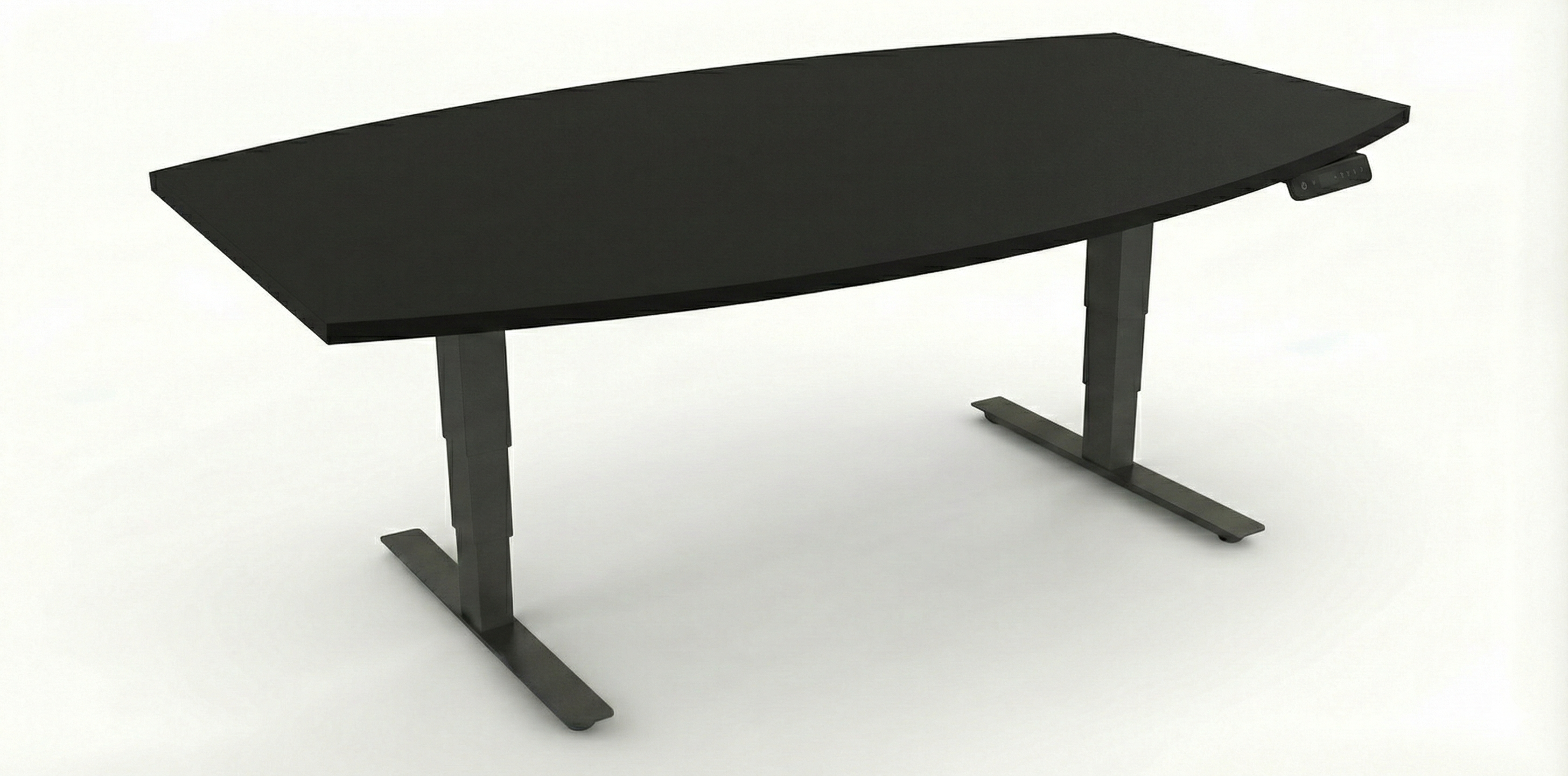 Konferensbord båtformad 6 platser, höj- och sänkbart, svart, Offix