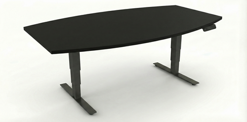Konferensbord båtformad 6 platser, höj- och sänkbart, svart, Offix