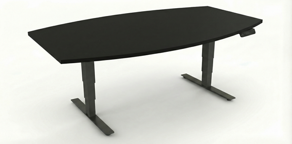 Konferensbord båtformad 6 platser, höj- och sänkbart, svart, Offix