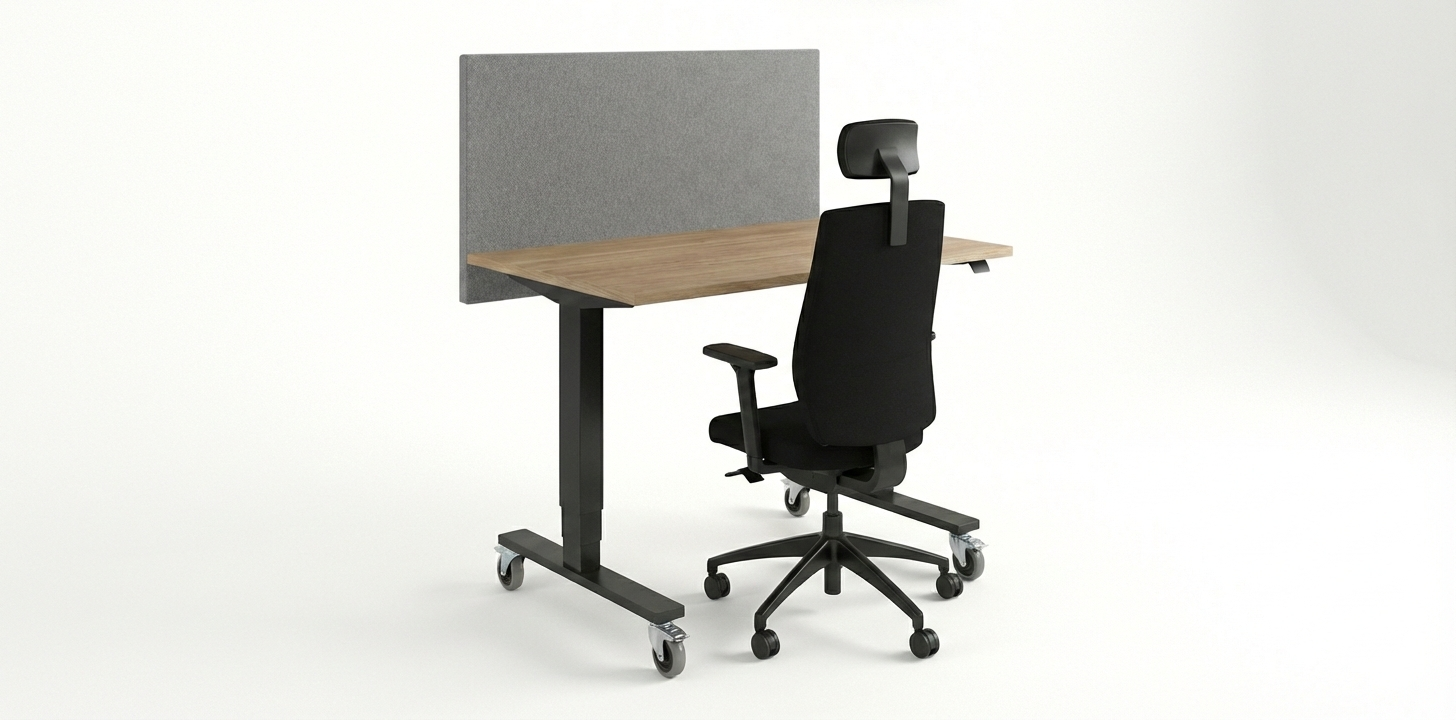 Litet höj- och sänkbart skrivbord, B80-110, ek