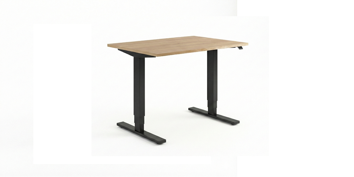 Litet höj- och sänkbart skrivbord, B80-110, ek