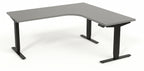 Hörnskrivbord, höj- och sänkbart, 3elben vinkel, Sitt&Stå, grå, Offix
