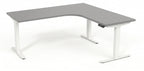Hörnskrivbord, höj- och sänkbart, 3elben vinkel, Sitt&Stå, grå, Offix