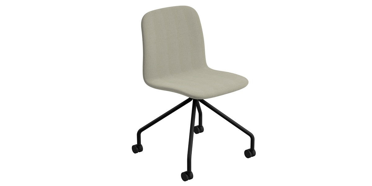 Konferensstol, Lövhult, beige, hjulstativ, Offix