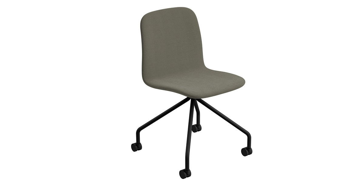 Konferensstol, Lövhult, grå, hjulstativ, Offix