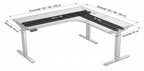 Hörnskrivbord, höj- och sänkbart, 3elben vinkel, Sitt&Stå, bok, Offix