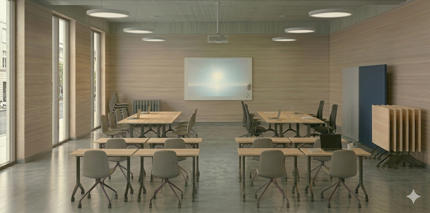 Konferensbord tilt, fällbart, A-stativ, hjul, ask, Offix