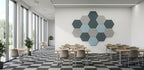 Ljudabsorbent, hexagon 580, vägg, tyg, Offix