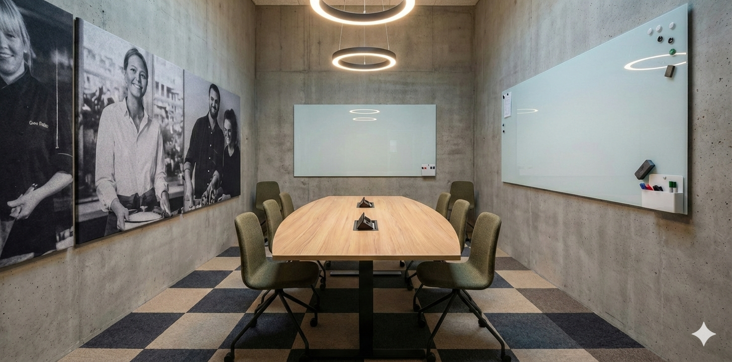 Konferensstol, Lövhult, grå, hjulstativ, Offix