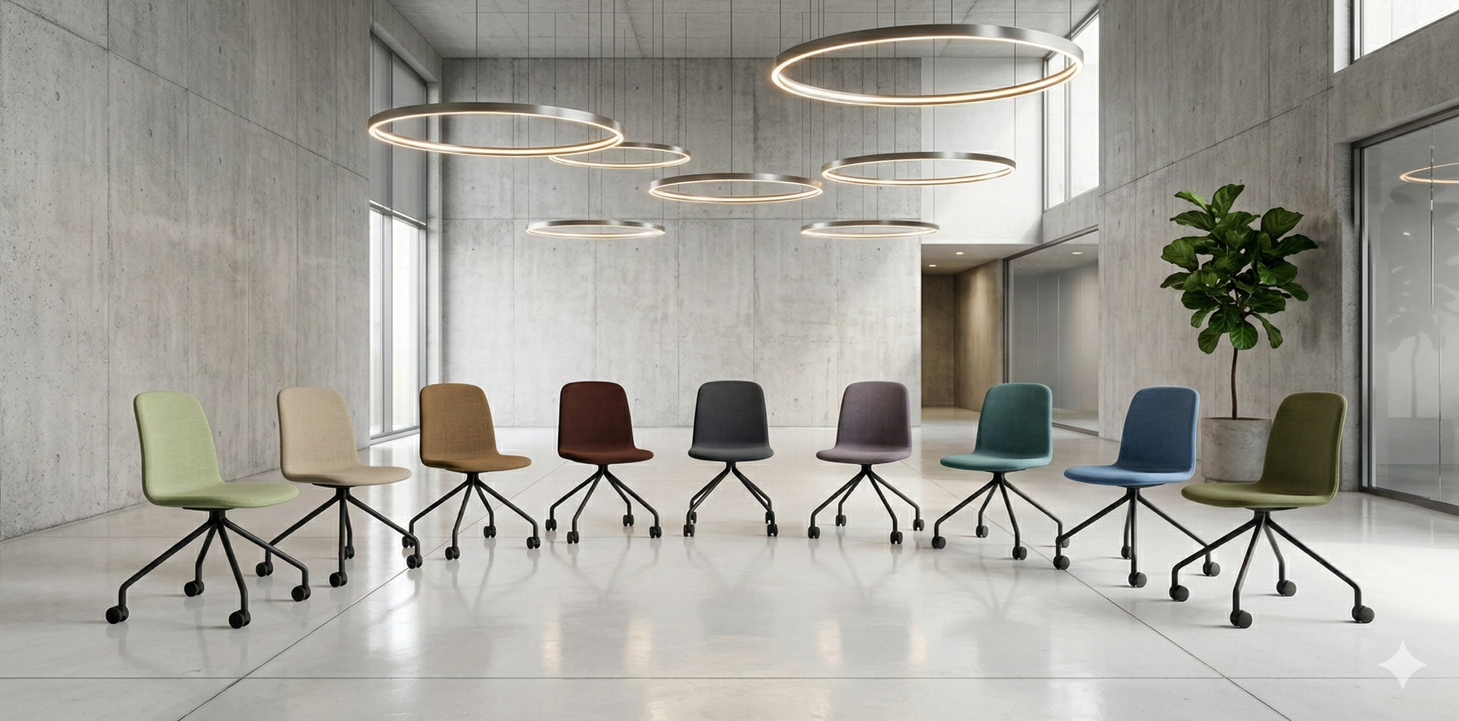 Konferensstol, Lövhult, beige, hjulstativ, Offix