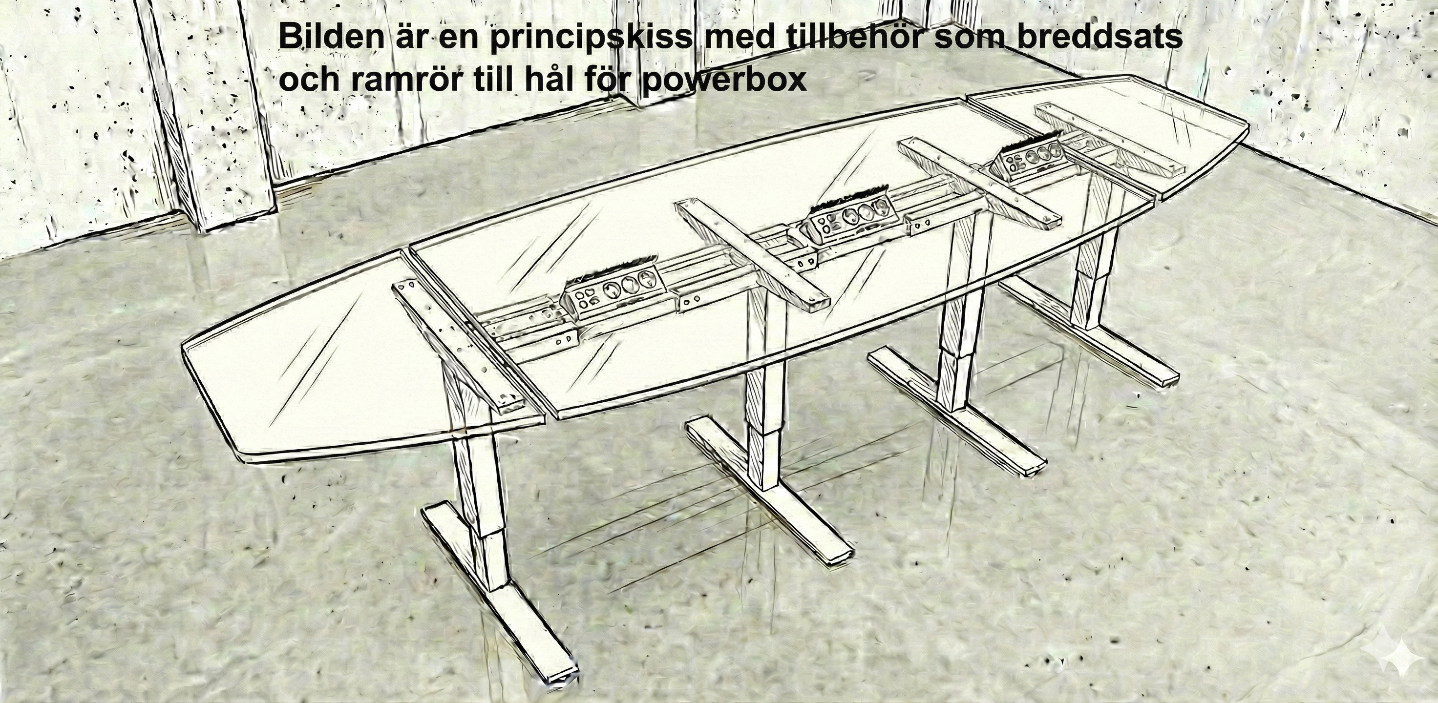Konferensbord båtformad 18 platser, vit, Offix