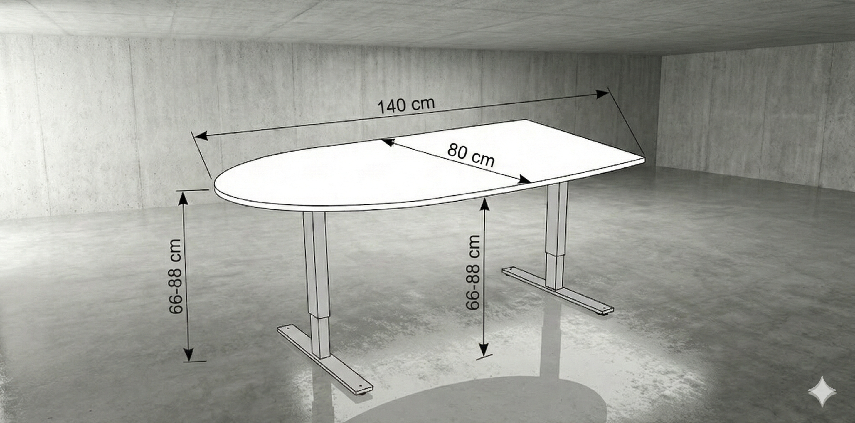 Konferensbord kyrkfönster, 4 platser, valnöt, Offix