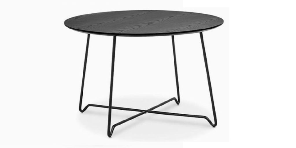 Offix Loungebord Rund, svart eklaminat