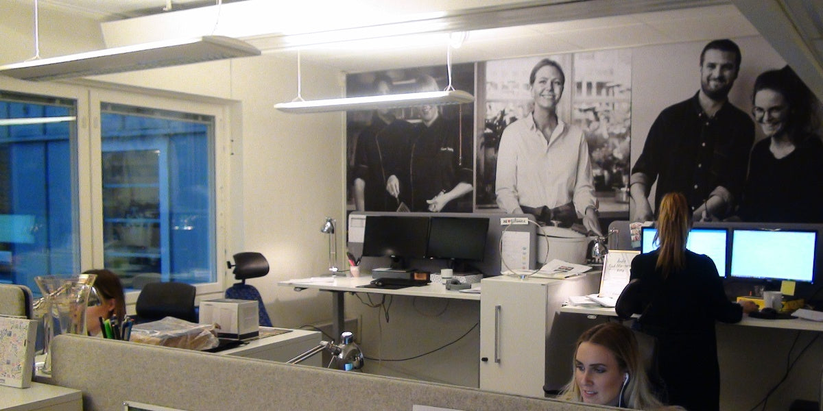 Ljudabsorbent, vägg, motiv, Offix