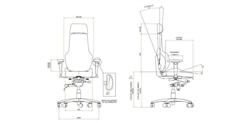 Bevakningsstol 24H, Be-Ge 800 24h, Offix