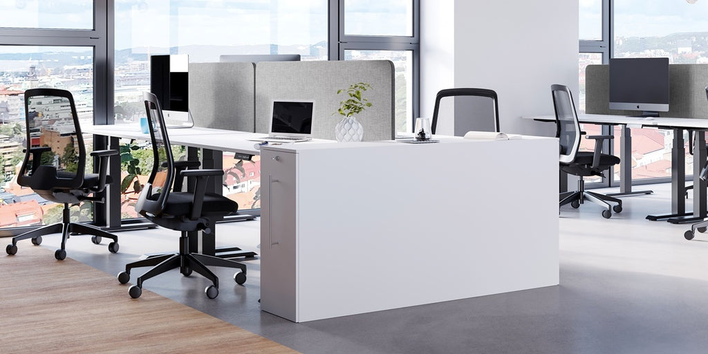 Bordsskärm, svart, tyg, front sida, basic, Offix