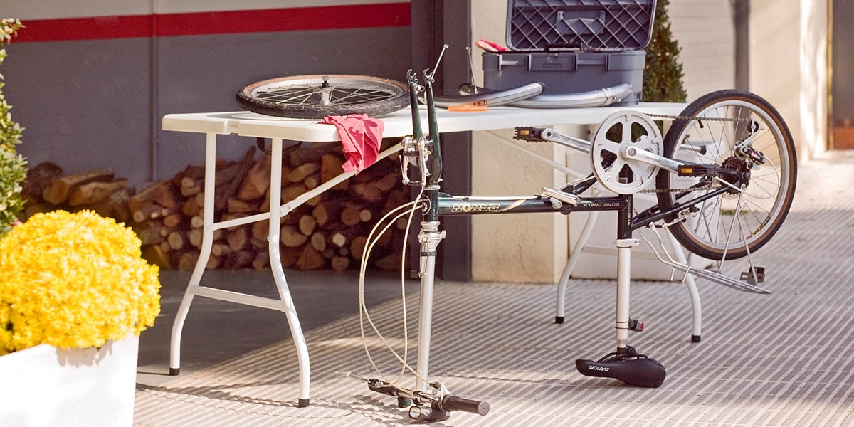 Fällbart bord, vit, rektangulärt, Offix