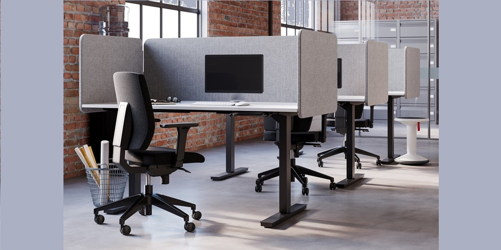 Bordsskärm, svart, tyg, front sida, basic, Offix