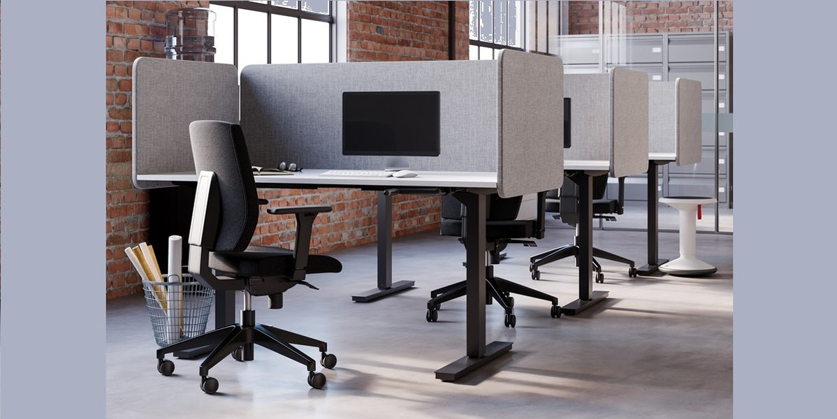 Bordsskärm, svart, tyg, front sida, basic, Offix