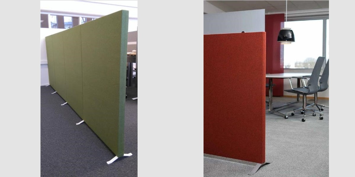 Skärmvägg, ljudabsorberande, tyg, grå, Offix