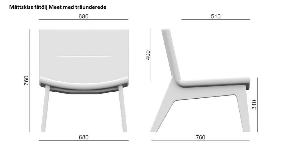 Loungefåtölj, Meet, Benstativ trä, Offix