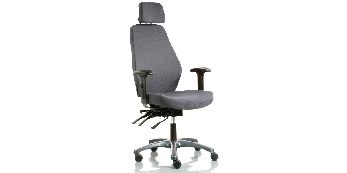 Kontorsstol med nackstöd, 55X, grå, Offix