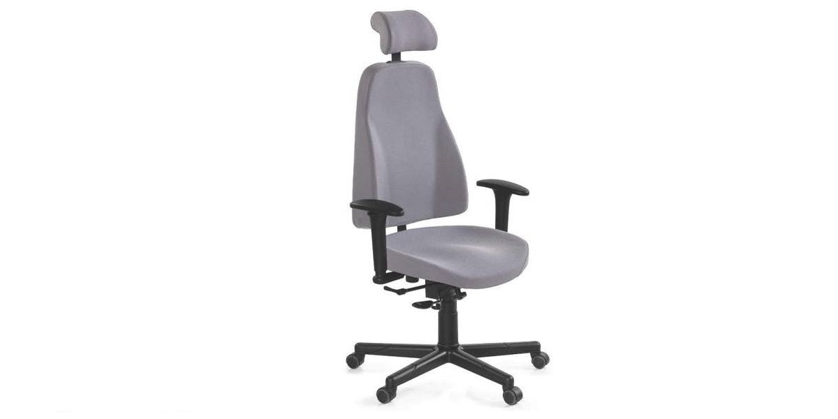 Kontorsstol med nackstöd, 80, grå, Offix
