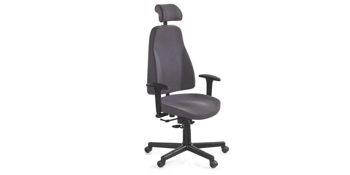 Kontorsstol med nackstöd, 80, svart, Offix