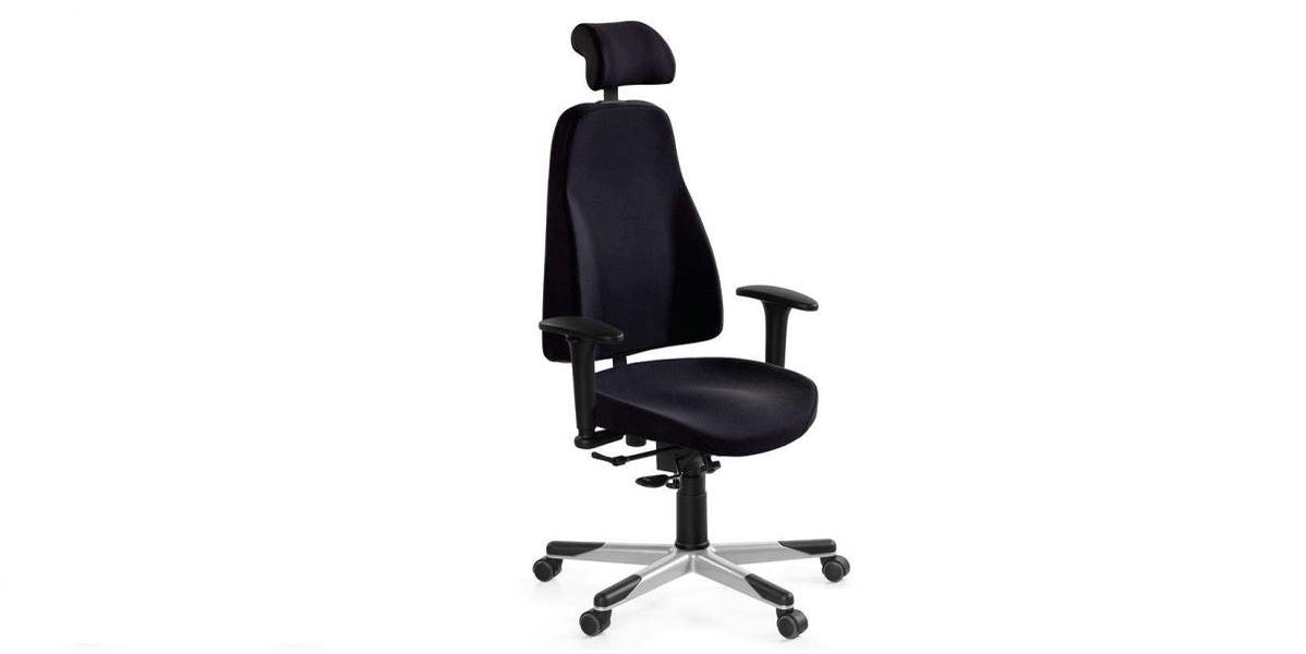 Kontorsstol med nackstöd, 80, svart, Offix