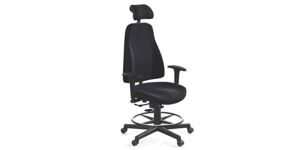 Kontorsstol med nackstöd, 80, svart, Offix