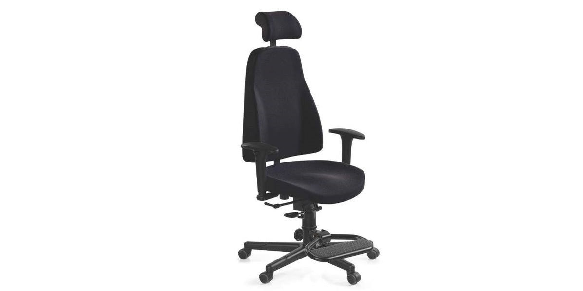Kontorsstol med nackstöd, 80, svart, Offix