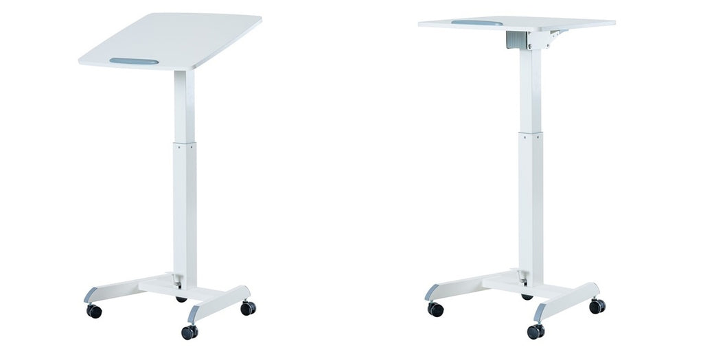 Skrivbord vit, litet höj- och sänkbart, gasfjäder, Sitt&Stå, Offix