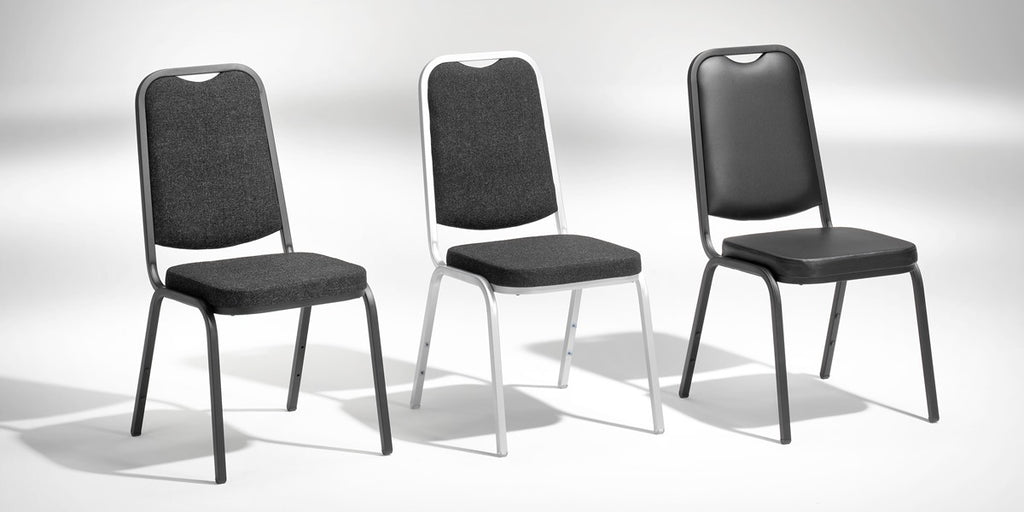 Konferensstol, staplingsbar, Flex06, svart-silvergrå, Offix